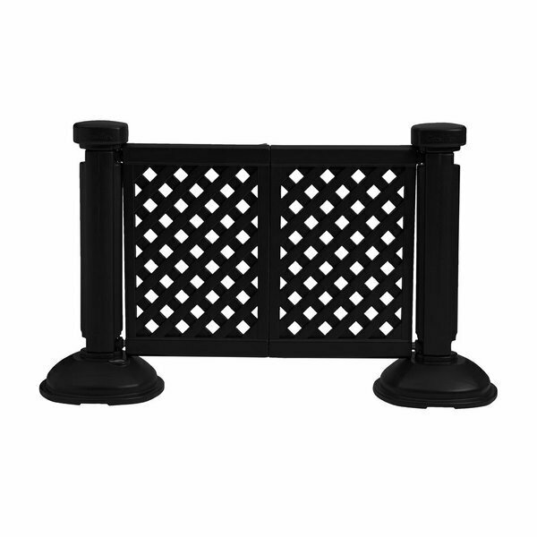 Grosfillex US962117 2 Panel Resin Patio Fence - Black 383US962117